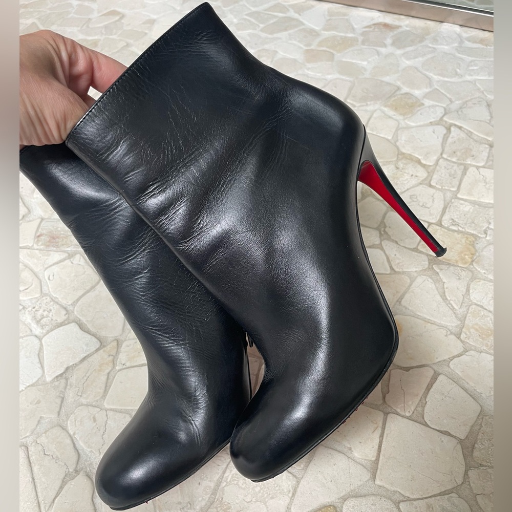 christian louboutin size 38 high heel leather pump bootie